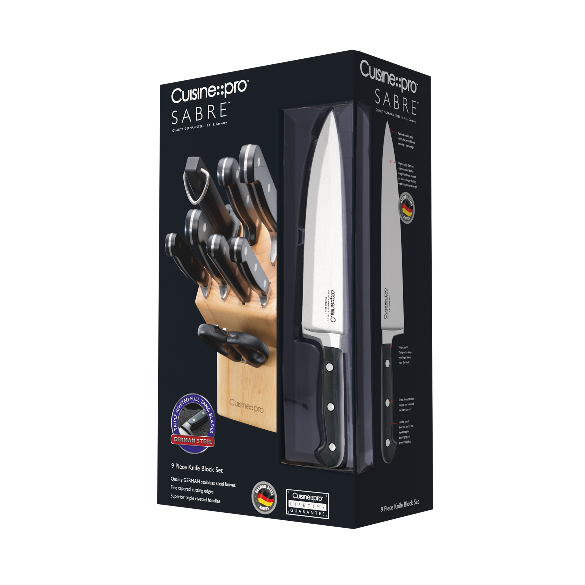 Cuisine::pro® SABRE Knife Block 9 Piece