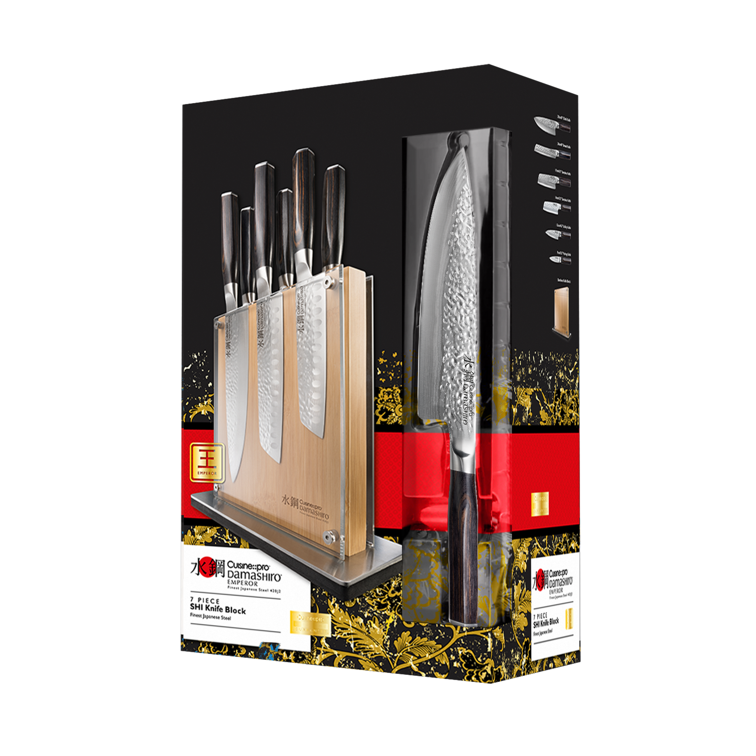 Cuisine::pro® Damashiro EMPEROR®  Shi Knife Block 7 Piece
