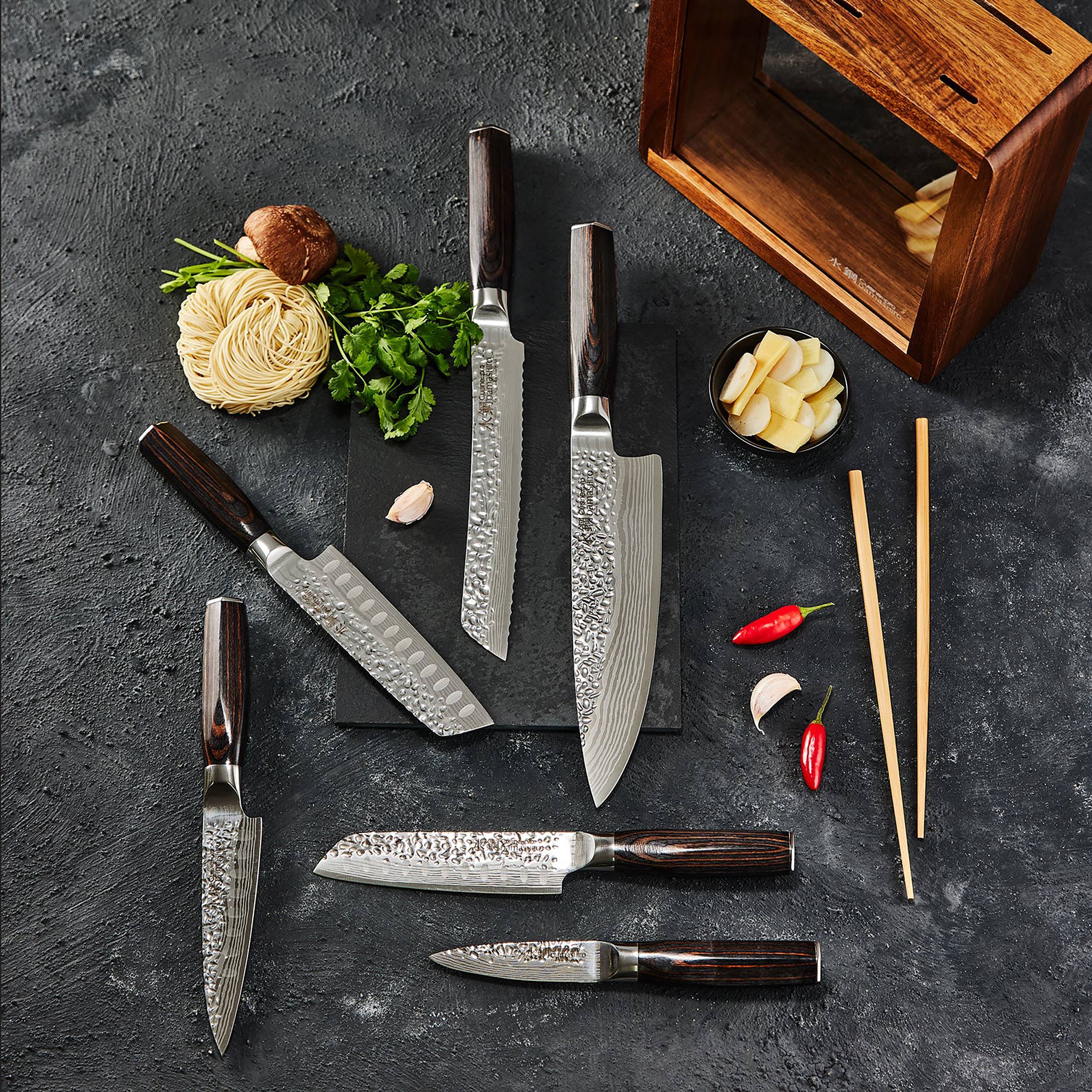 Cuisine::pro® Damashiro EMPEROR®  Mokuzai Knife Block 7 Piece