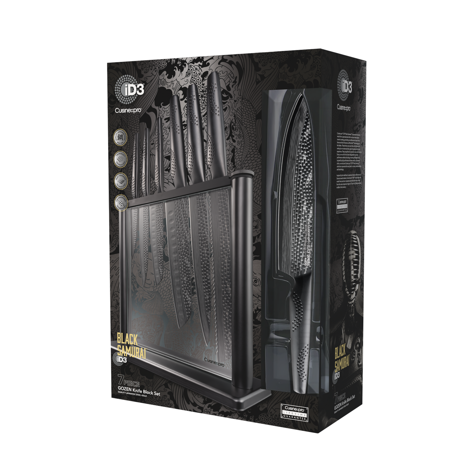 Cuisine::pro® iD3® BLACK SAMURAI Gozen Knife Block 7 Piece