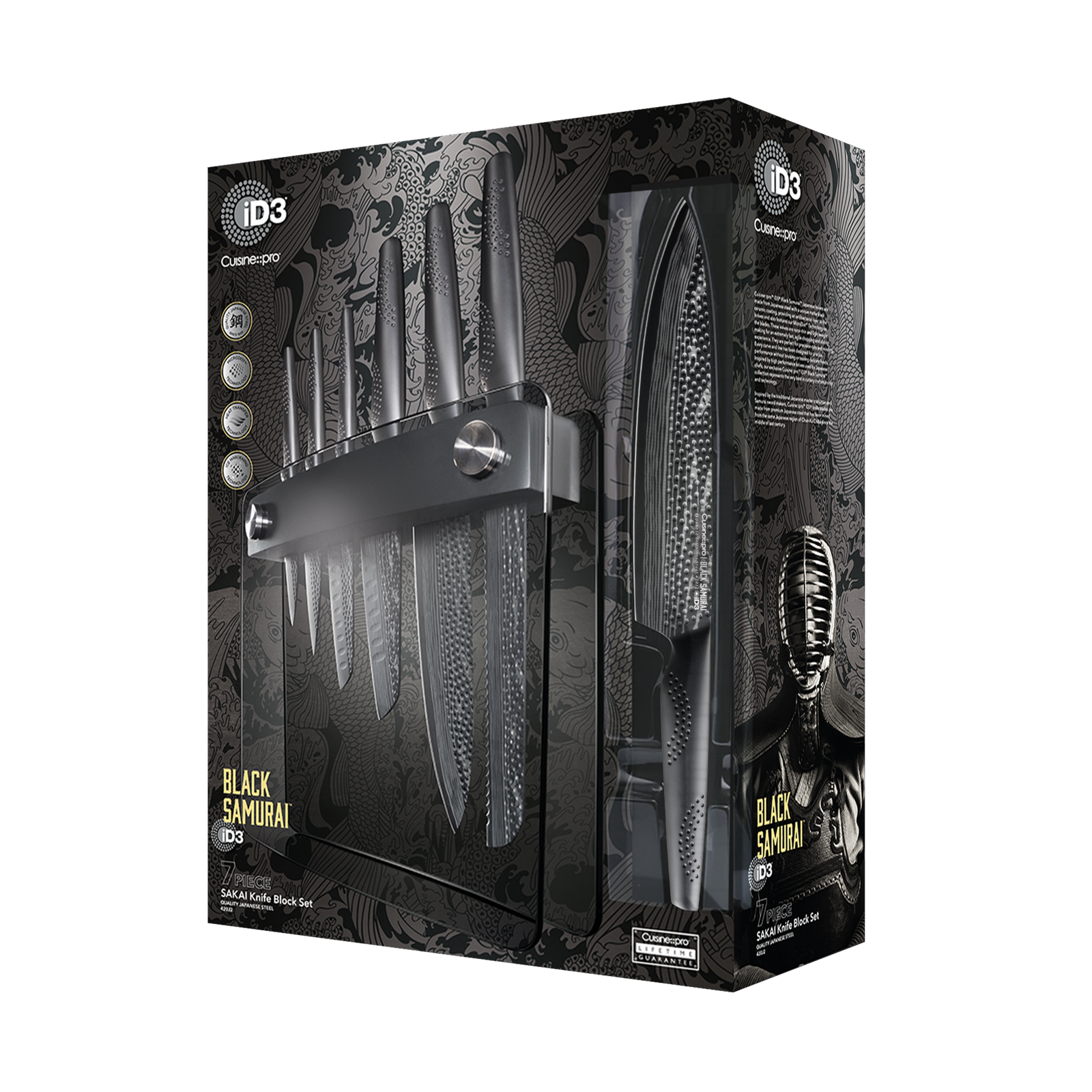 Cuisine::pro® iD3® BLACK SAMURAI Sakai Knife Block 7 Piece