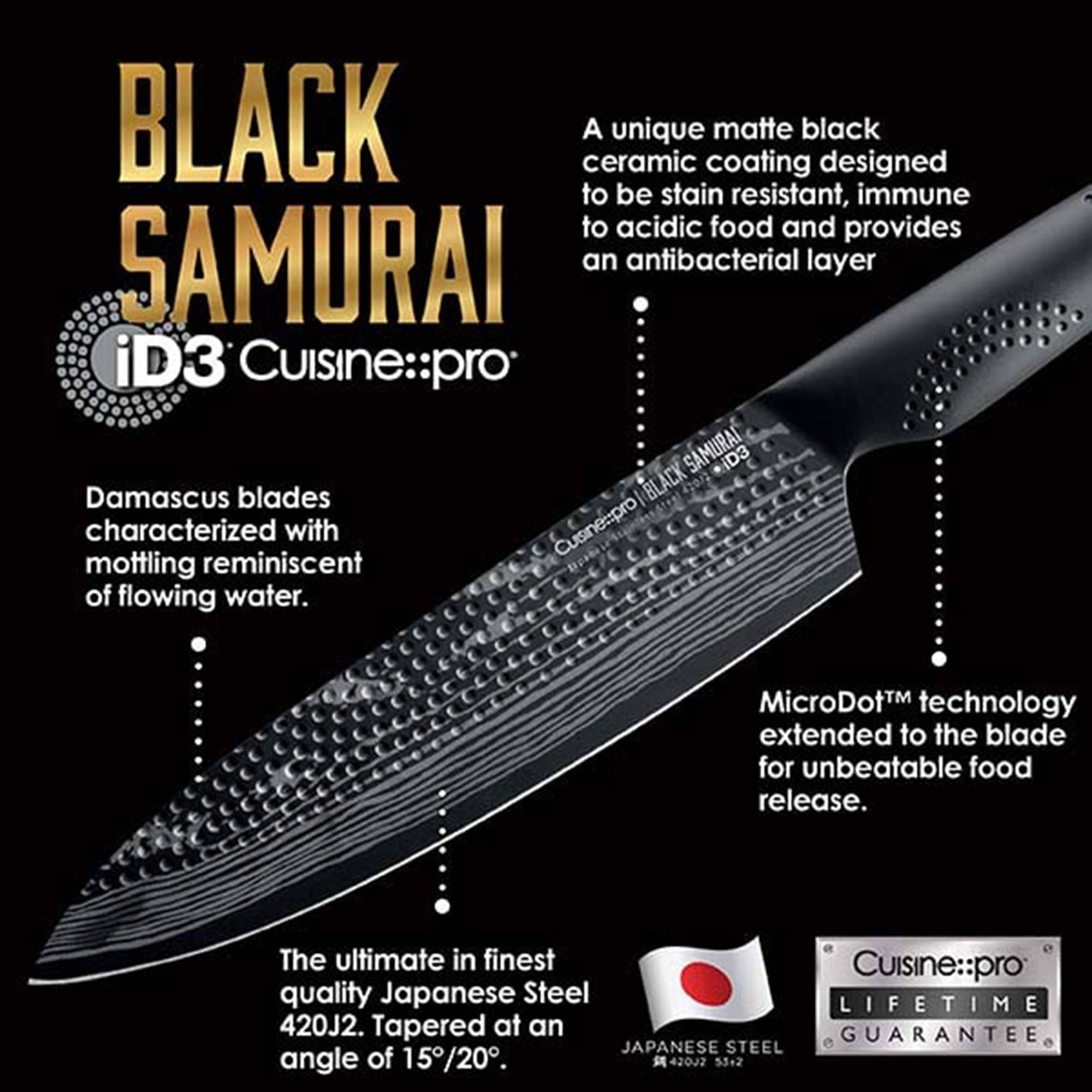 Cuisine::pro® iD3® BLACK SAMURAI THE EGG 9 Piece Knife Block