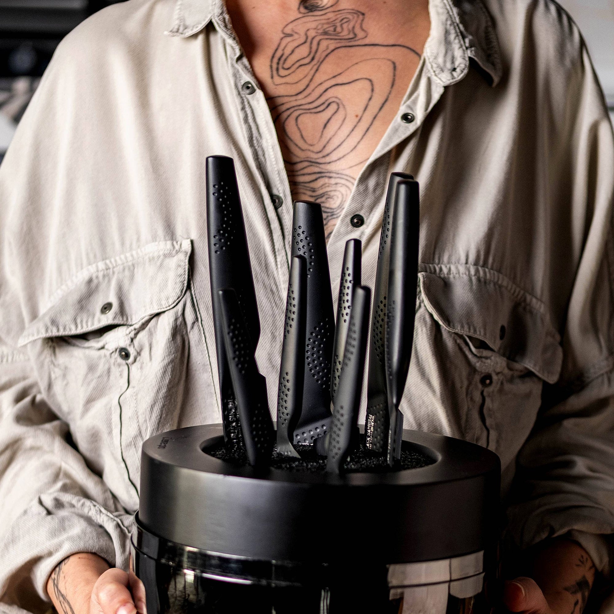 Cuisine::pro® iD3® BLACK SAMURAI THE EGG 9 Piece Knife Block