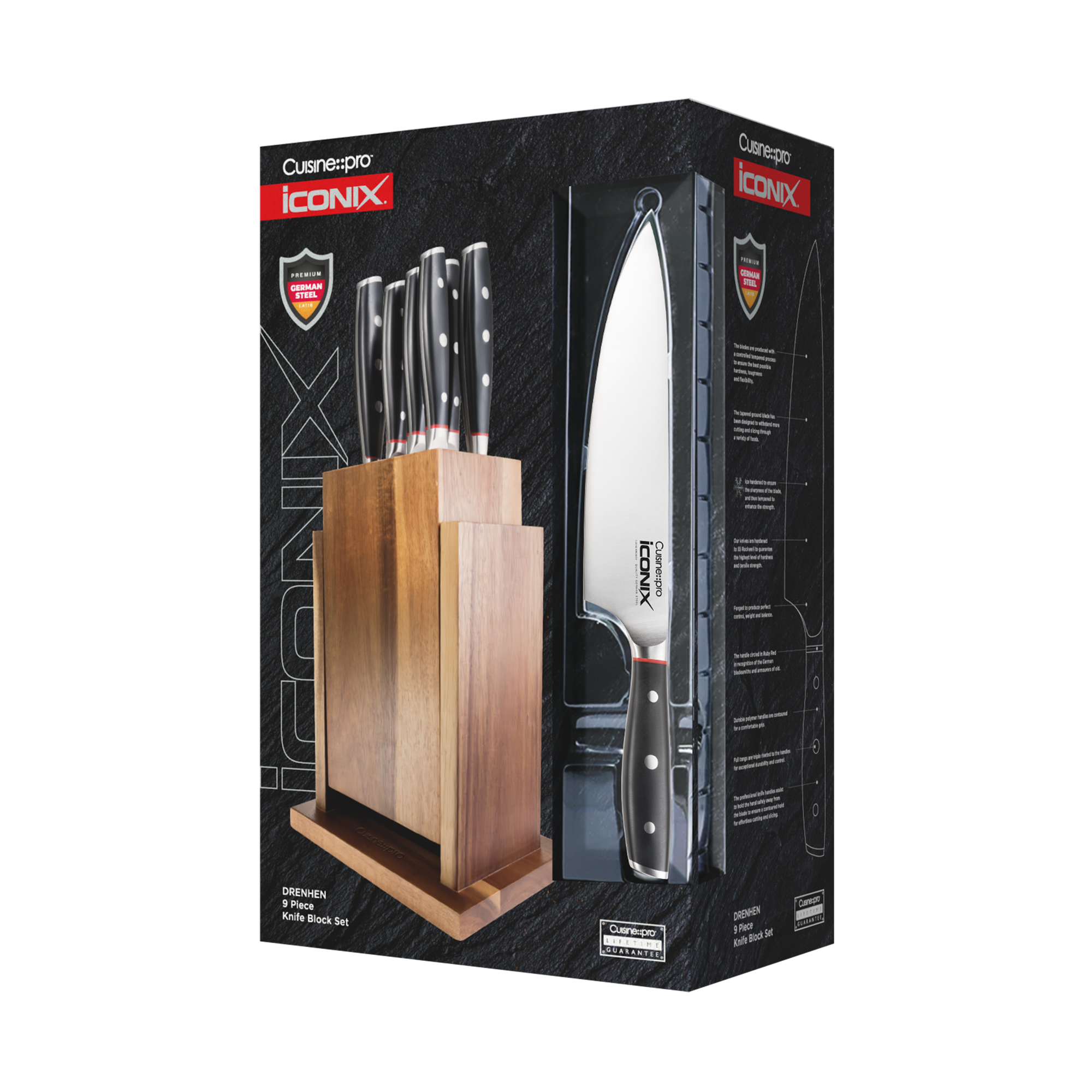 Cuisine::pro® iconiX® Drenhen Knife Block 9 Piece