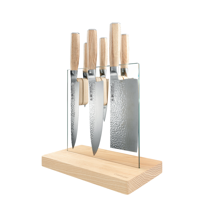 Cuisine::pro® Damashiro EMPEROR®  Hikari Knife Block 7 Piece Ash
