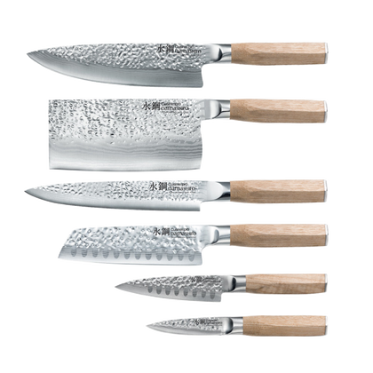 Cuisine::pro® Damashiro EMPEROR®  Hikari Knife Block 7 Piece Ash