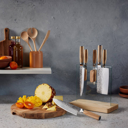 Cuisine::pro® Damashiro EMPEROR®  Hikari Knife Block 7 Piece Ash