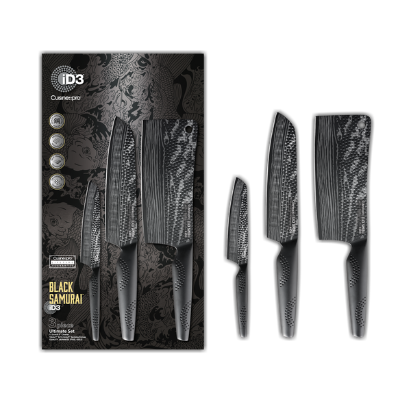 Cuisine::pro® iD3® BLACK SAMURAI  Ultimate Knife Set Of 3
