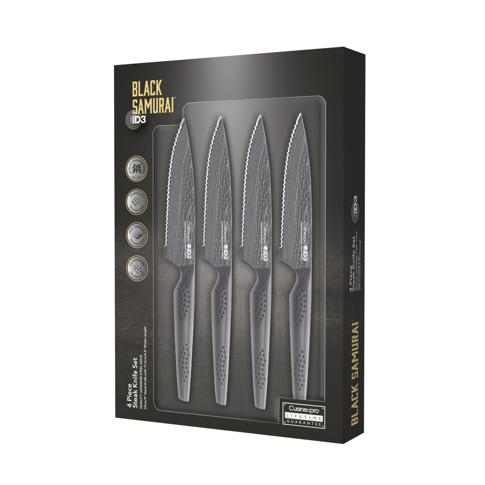 Cuisine::pro® iD3® BLACK SAMURAI Steak Knife Set 4 Piece