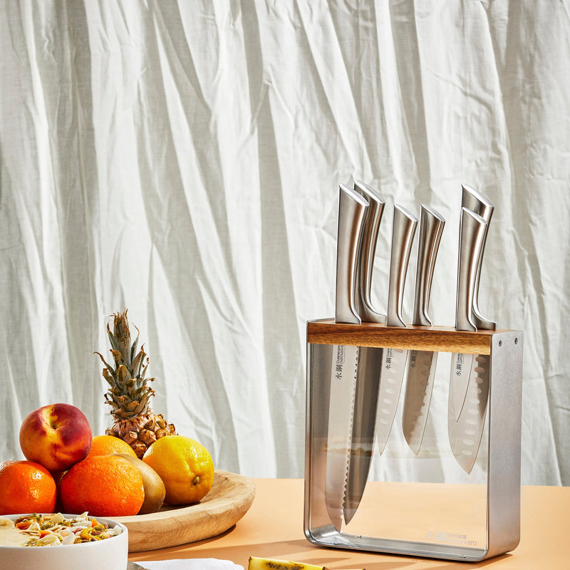 Cuisine::pro® Damashiro® Kinzoku 7-Piece Knife Block + 4 Bonus Steak Knives - hover