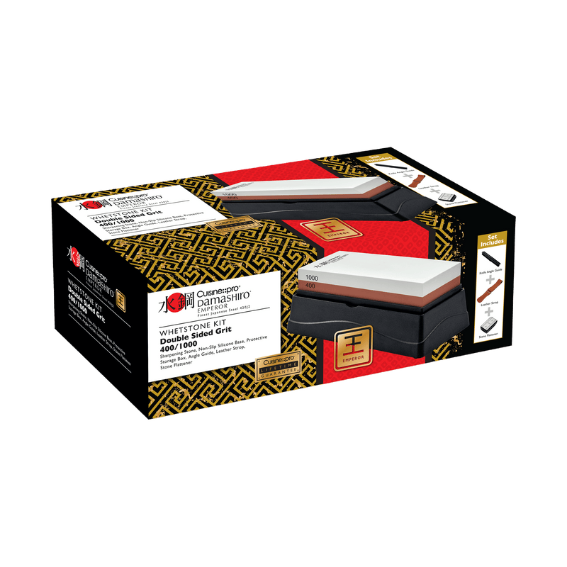 Cuisine::pro® Damashiro EMPEROR® Double-Sided Grit Whetstone Kit 400/1000 - hover