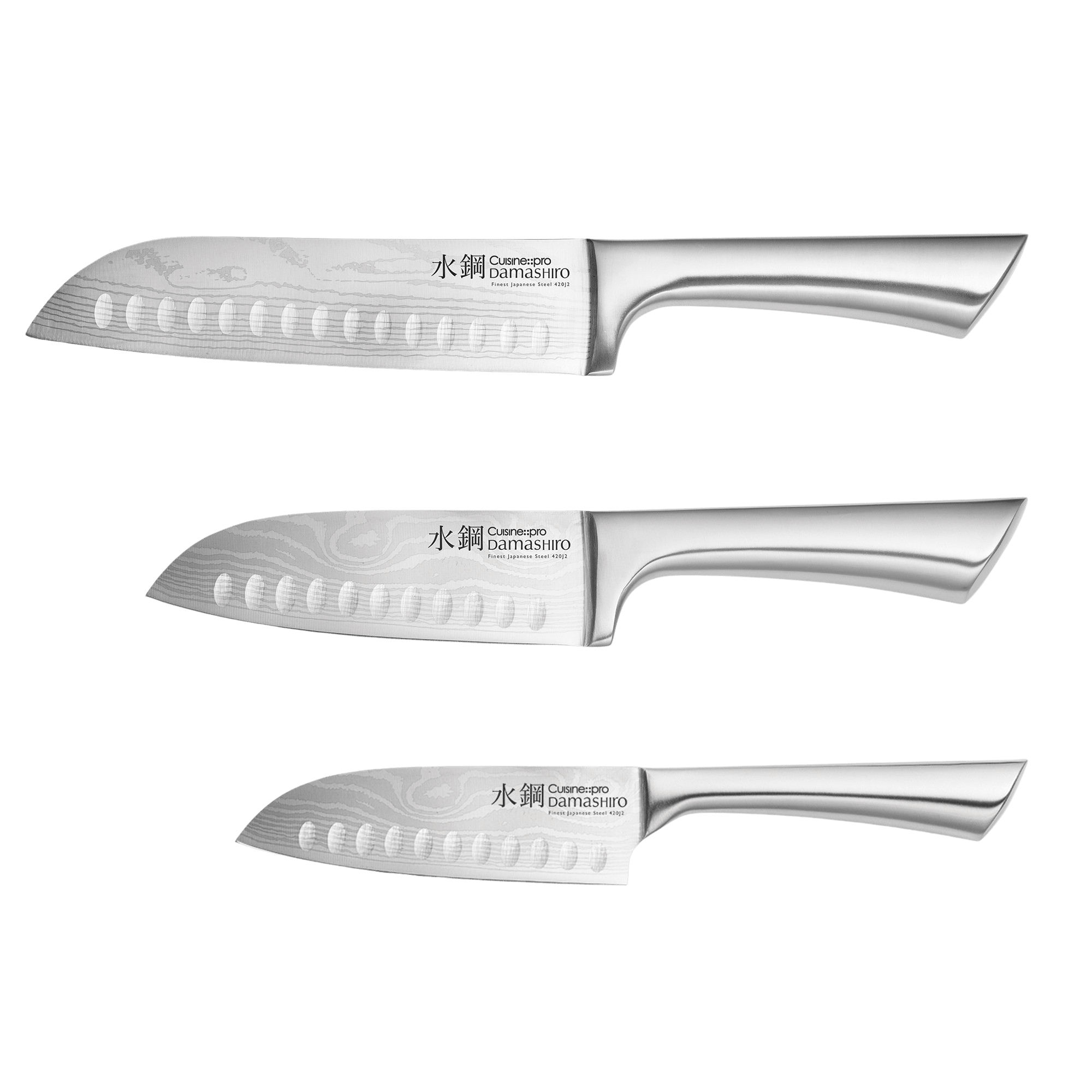 High Quality 3 Piece Professional Kitchen Knives Set - Cleaver Knife,  Santoku & Utility