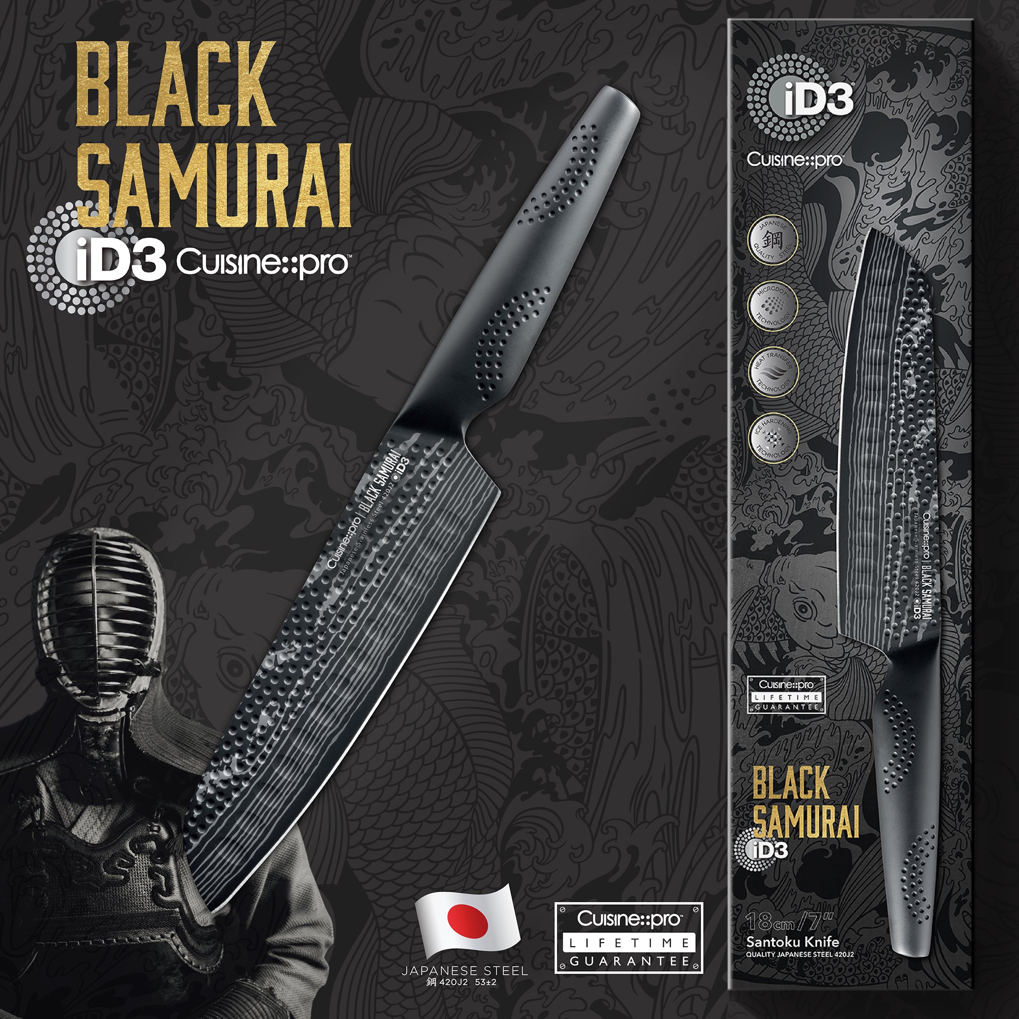 Cuisine::pro ID3 Black Samurai 7 Santoku Knife