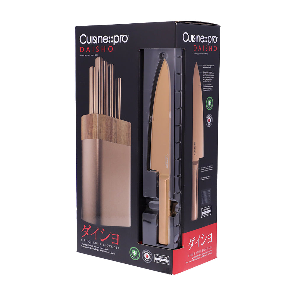 Copper Knife Set With Block, Kitchenware
