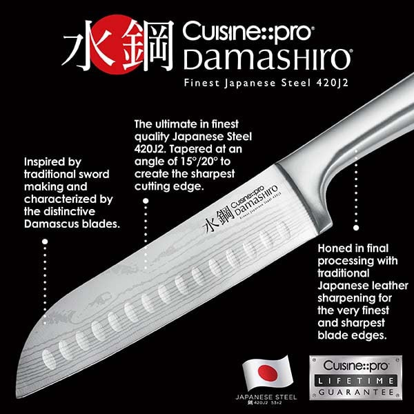 R4 Damascus 3-Piece Set (Paring Knife, Santoku Knife and Chef's Knife) «  Unique Japan