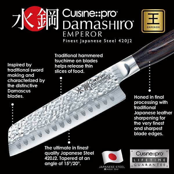 Cuisine Pro Damashiro Steel Santoku Knife 3-Piece Set
